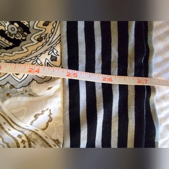 Lascana for Venus V-NECK  paisley brown, cream & black tunic belted top  sz S - Picture 8 of 13